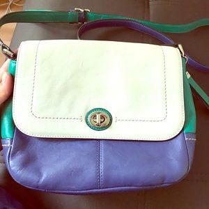 Coach Color-block Turn-lock Crossbody-Final Price